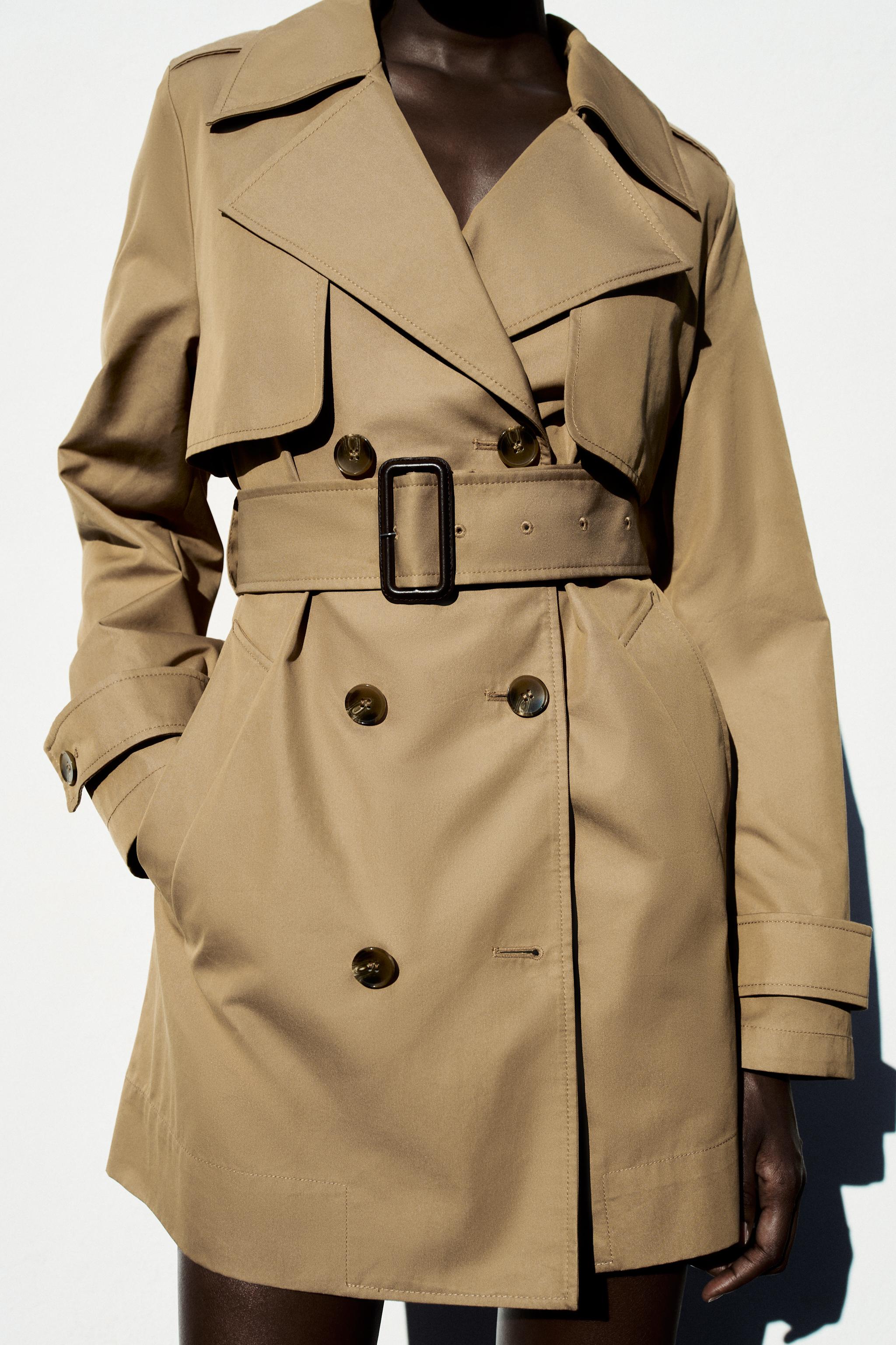 BELTED SHORT TRENCH COAT ZW COLLECTION - taupe brown | ZARA Canada