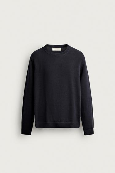 COTTON REGULAR FIT JUMPER - Navy blue by Zara