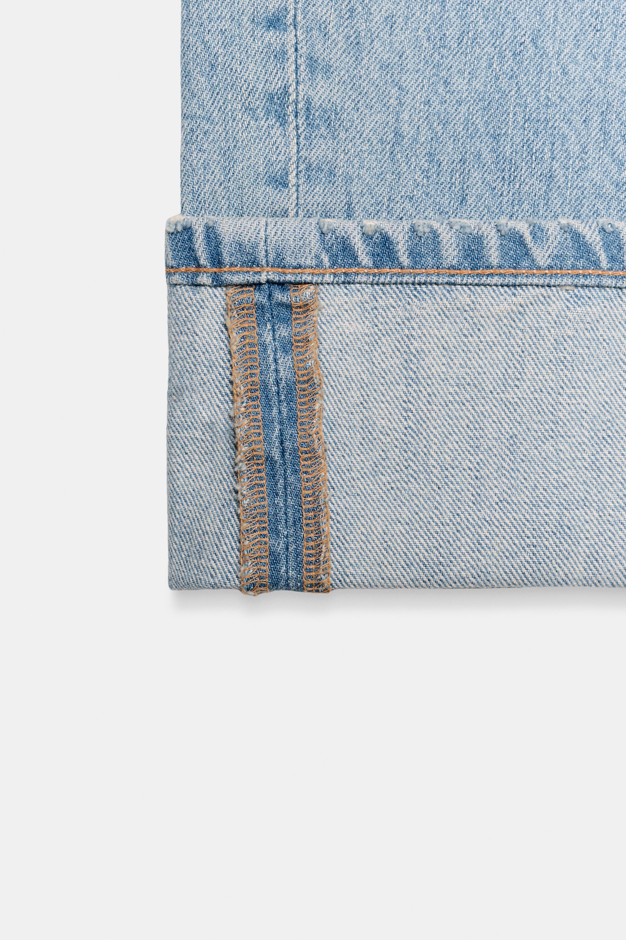 TRF MID-RISE FOLD-UP STRAIGHT LEG JEANS