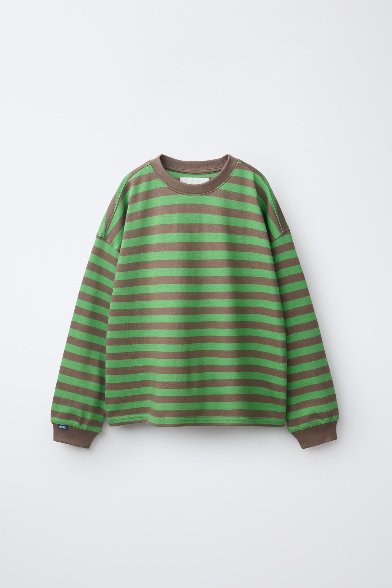 HEAVYWEIGHT STRIPED T-SHIRT — Brown / Green