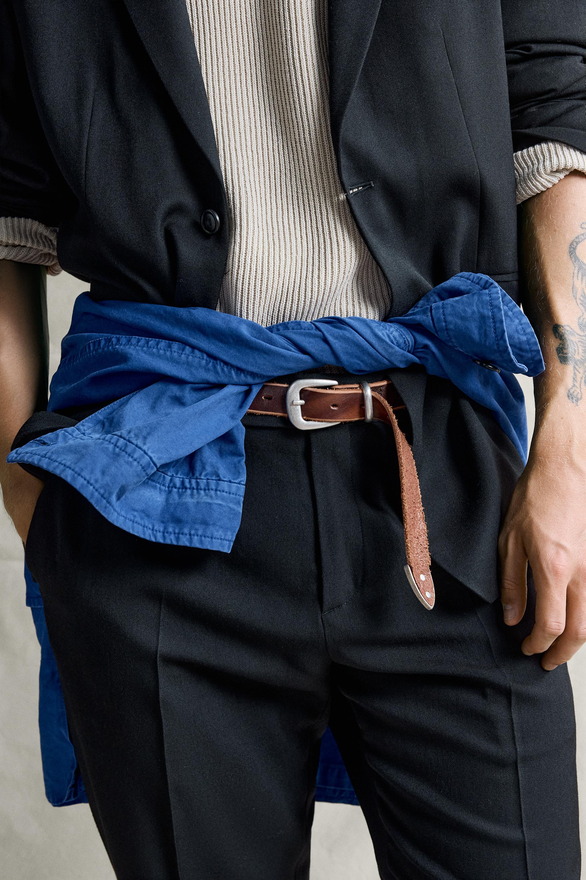 Мужские брюки Zara 100% WOOL REGULAR-FIT SUIT PANTS — фото 5