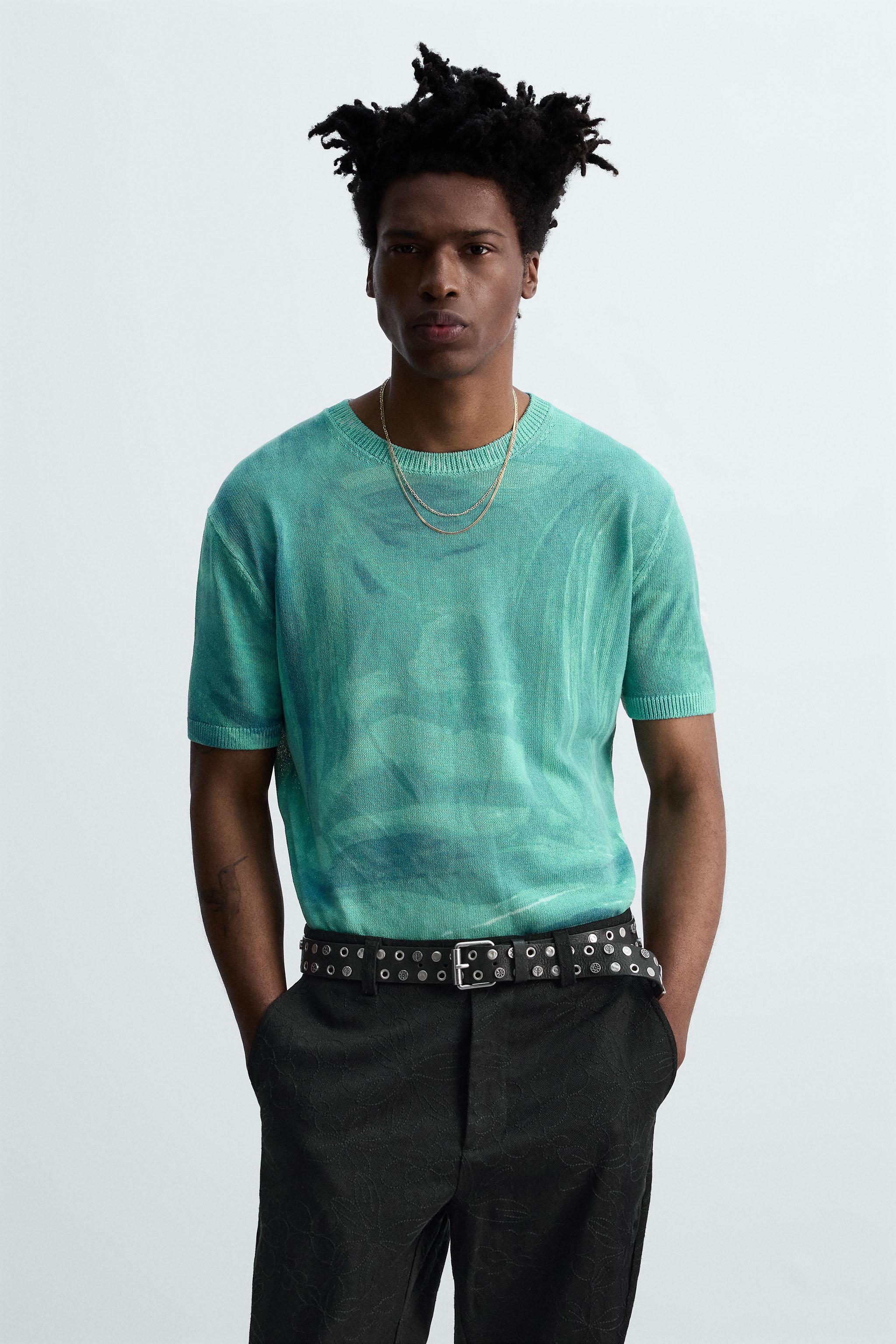 GRAPHIC PRINT KNIT T-SHIRT © OTIS KWAME KYE QUAICOE - Blue