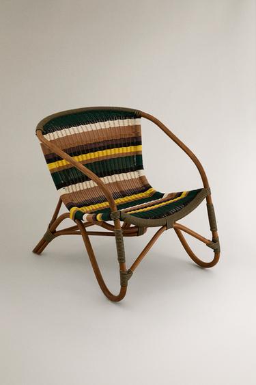 MULTICOLOURED WOVEN CHAIR X COLLAGERIE - striped by Zara - Image 1