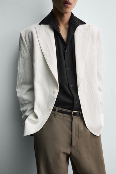 VESTE DÉCONTRACTÉE EN LYOCELL ET VISCOSE - Blanc cassé de Zara - Image 5