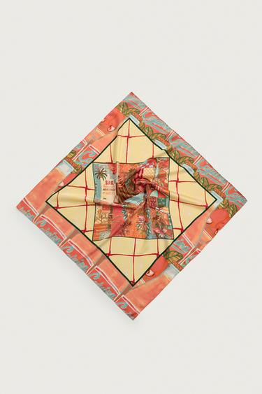 FLIESSENDES HAARBAND MIT KONTRASTPRINT - Orange von Zara