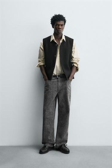 Zara 圈圈毛呢羊毛背心 - 黑色 - 圖片 0