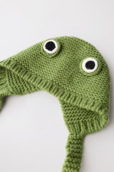 LIMITED EDITION FROG WOOL HAT - Green by Zara - Image 3