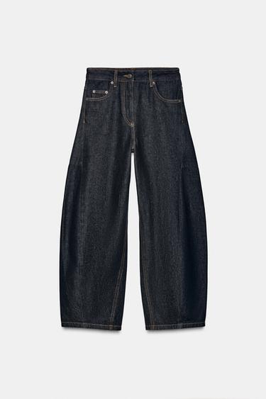 JEANS ZW COLLECTION ANKLE BALLOON TIRO MEDIO - Azul de Zara