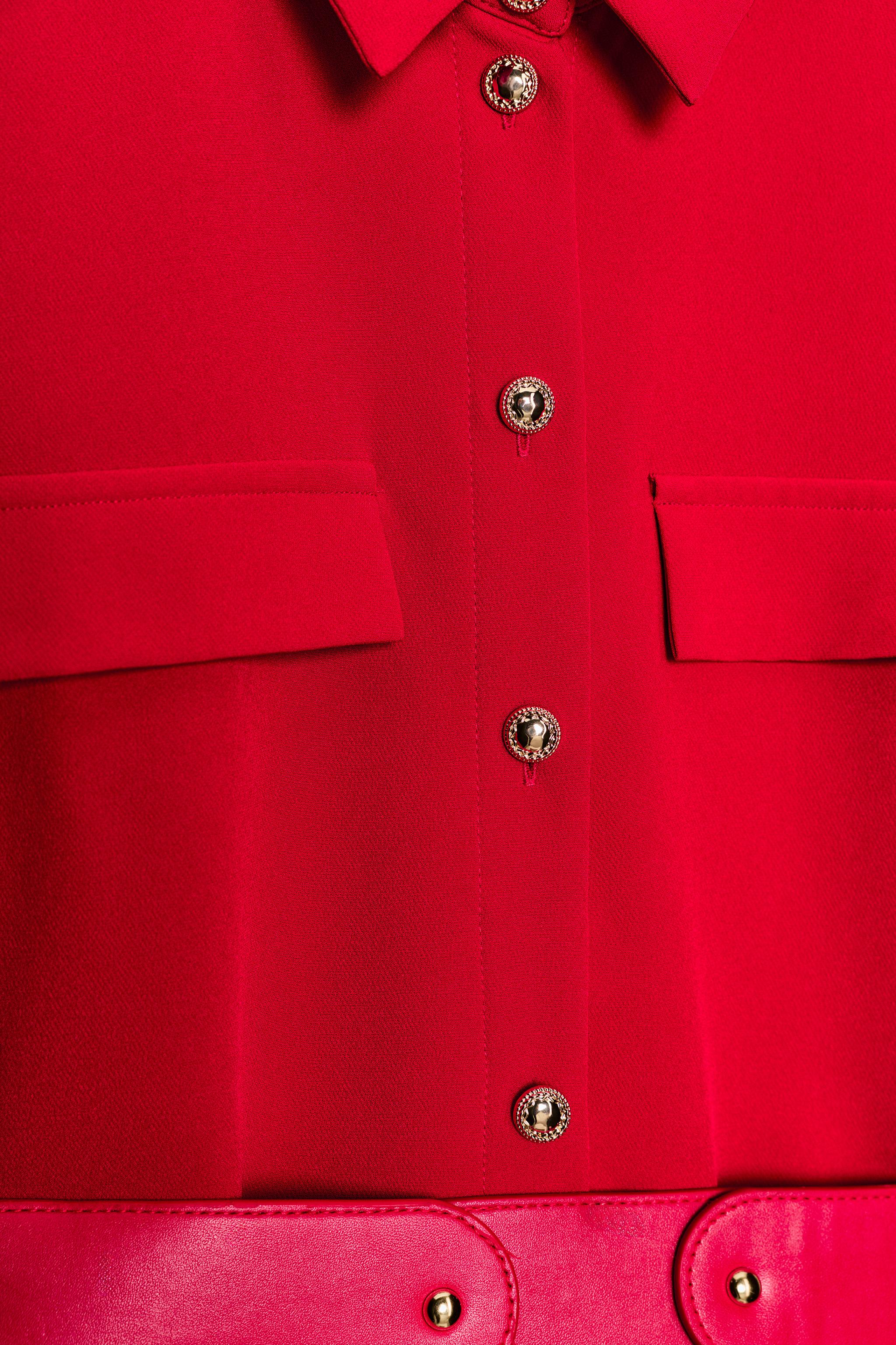 Zara - Belted Midi Dress - Red - M - Woman Zara - Belted Midi Dress - Red - M - Woman