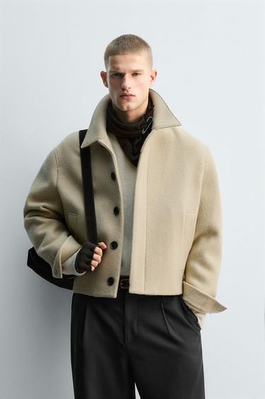 КУРТКА ИЗ СМЕСОВОЙ ШЕРСТИ LIMITED EDITION — ЭКРЮ от Zara