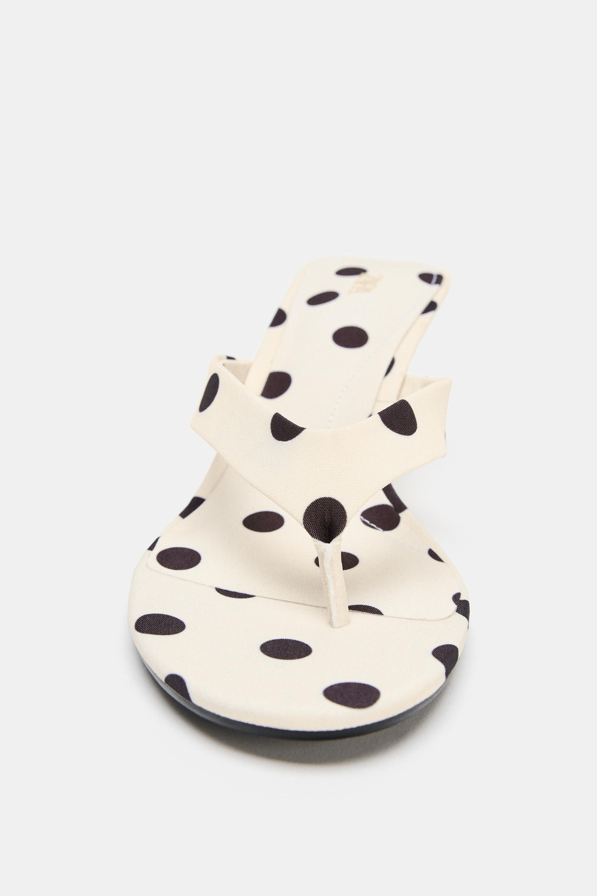 POLKA DOT WEDGE HEEL SANDALS