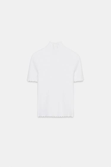 RIBBED KNIT TOP - White by Zara