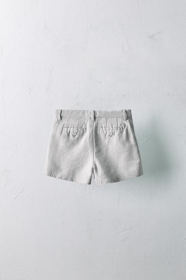 2-5 ANS/ BERMUDA AVEC LIN ÉDITION LIMITÉE - Gris clair de Zara - Image 1