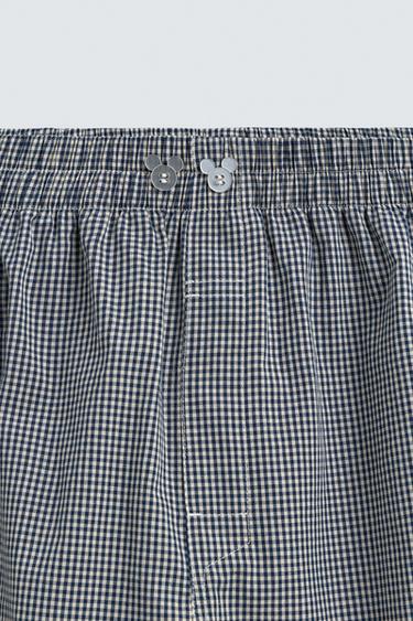 BOXER EN POPELINE À CARREAUX HARRY LAMBERT FOR ZARA X DISNEY - Bleu de Zara - Image 2