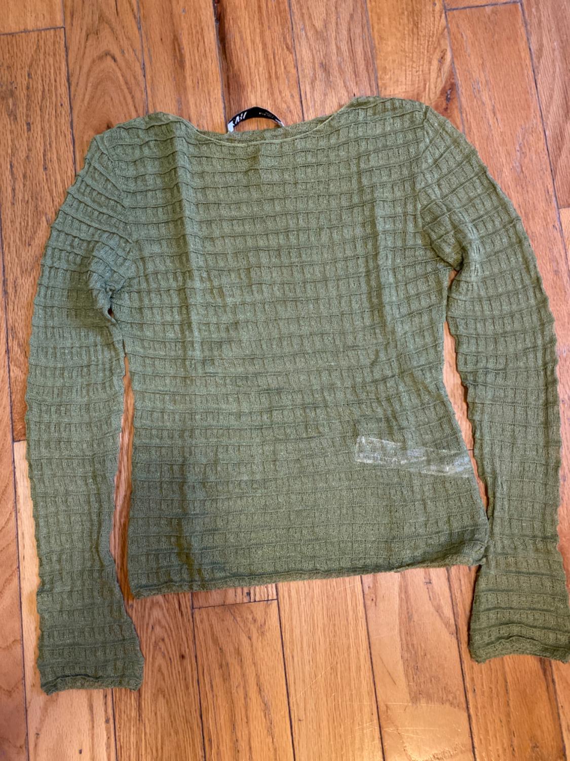 SEMI-SHEER TEXTURED KNIT SWEATER