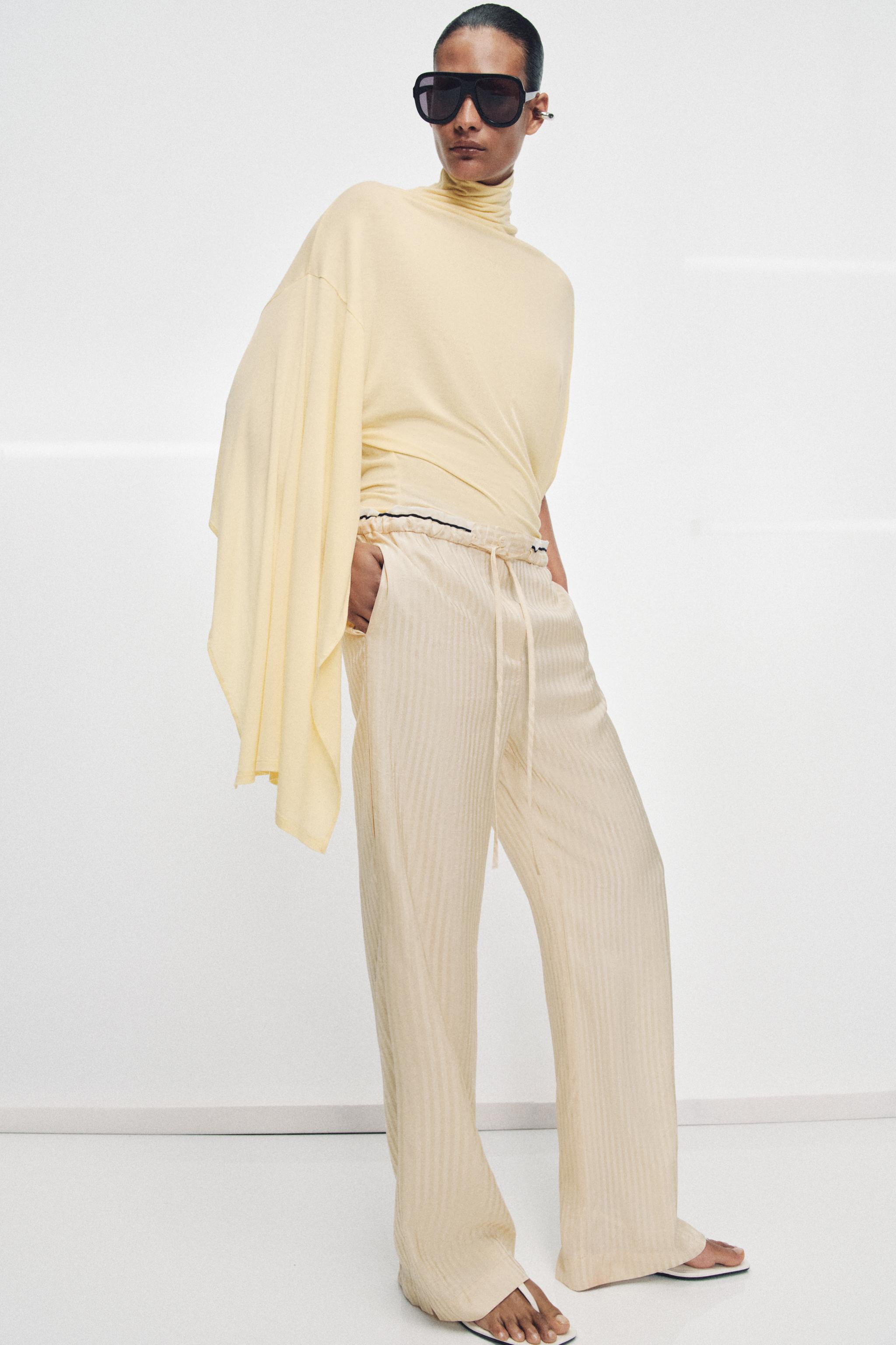 ZWコレクション パジャマスタイルジャカードパンツ - エクリュ | ZARA