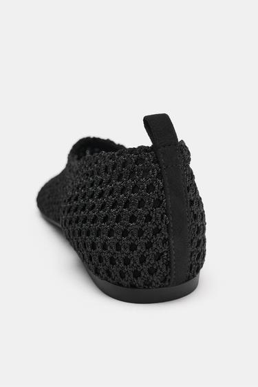 FLAT MESH BALLET FLATS - Black by Zara - Image 4