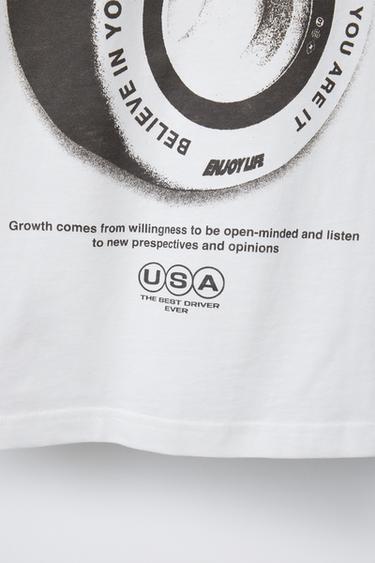 SKATE PRINT T-SHIRT - White by Zara - Image 3