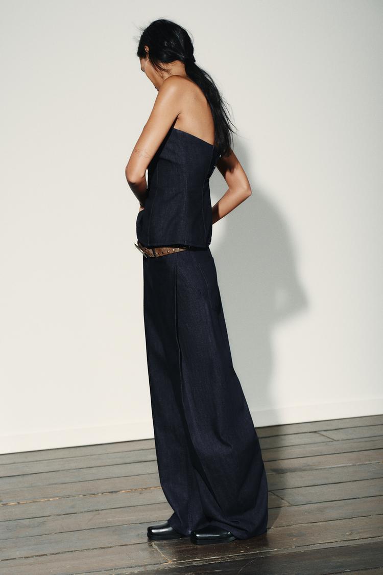 TRF DENIM BANDEAU TOP