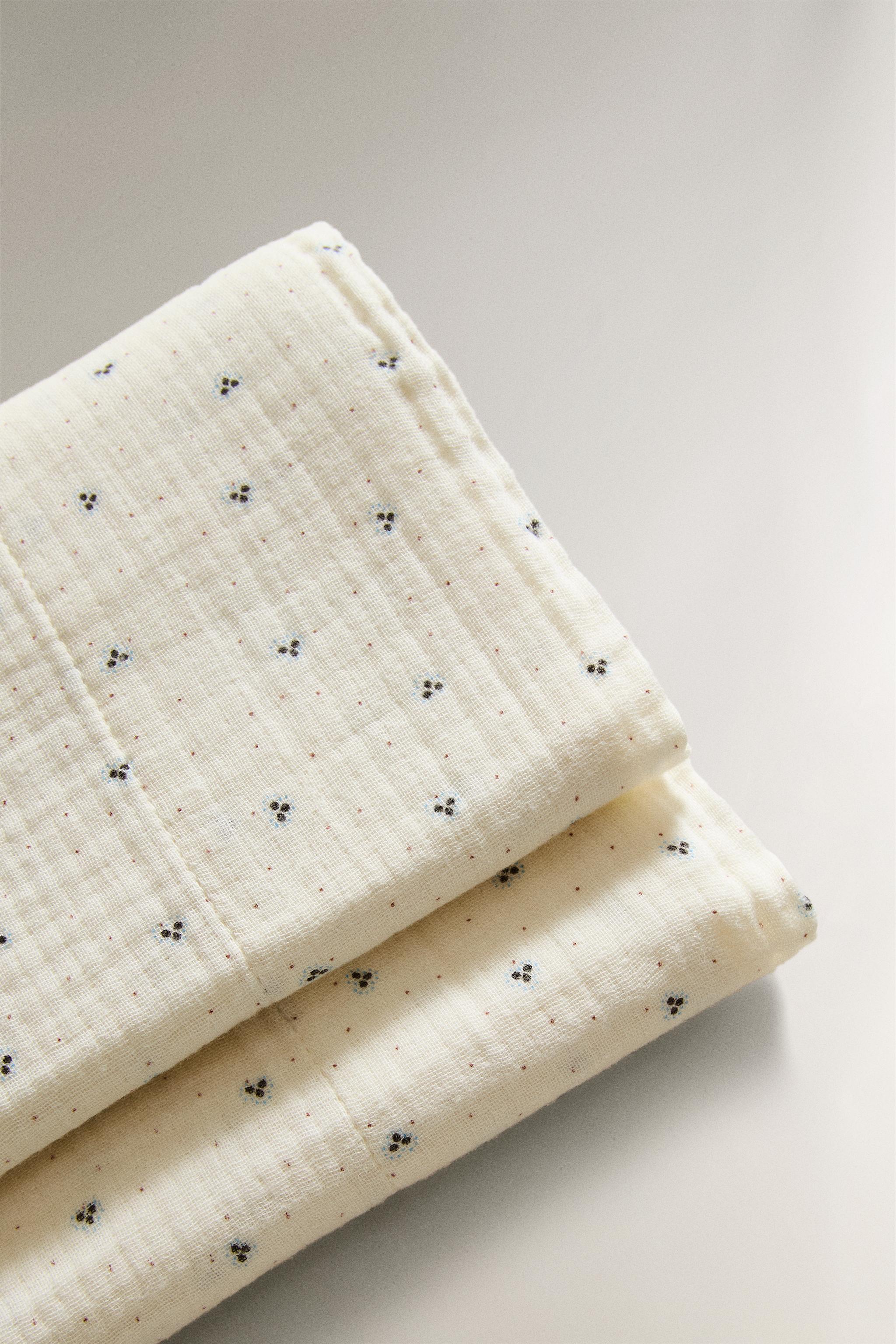ENSEMBLE DRAPS MINI-LIT BÉBÉ COTON À POINTS