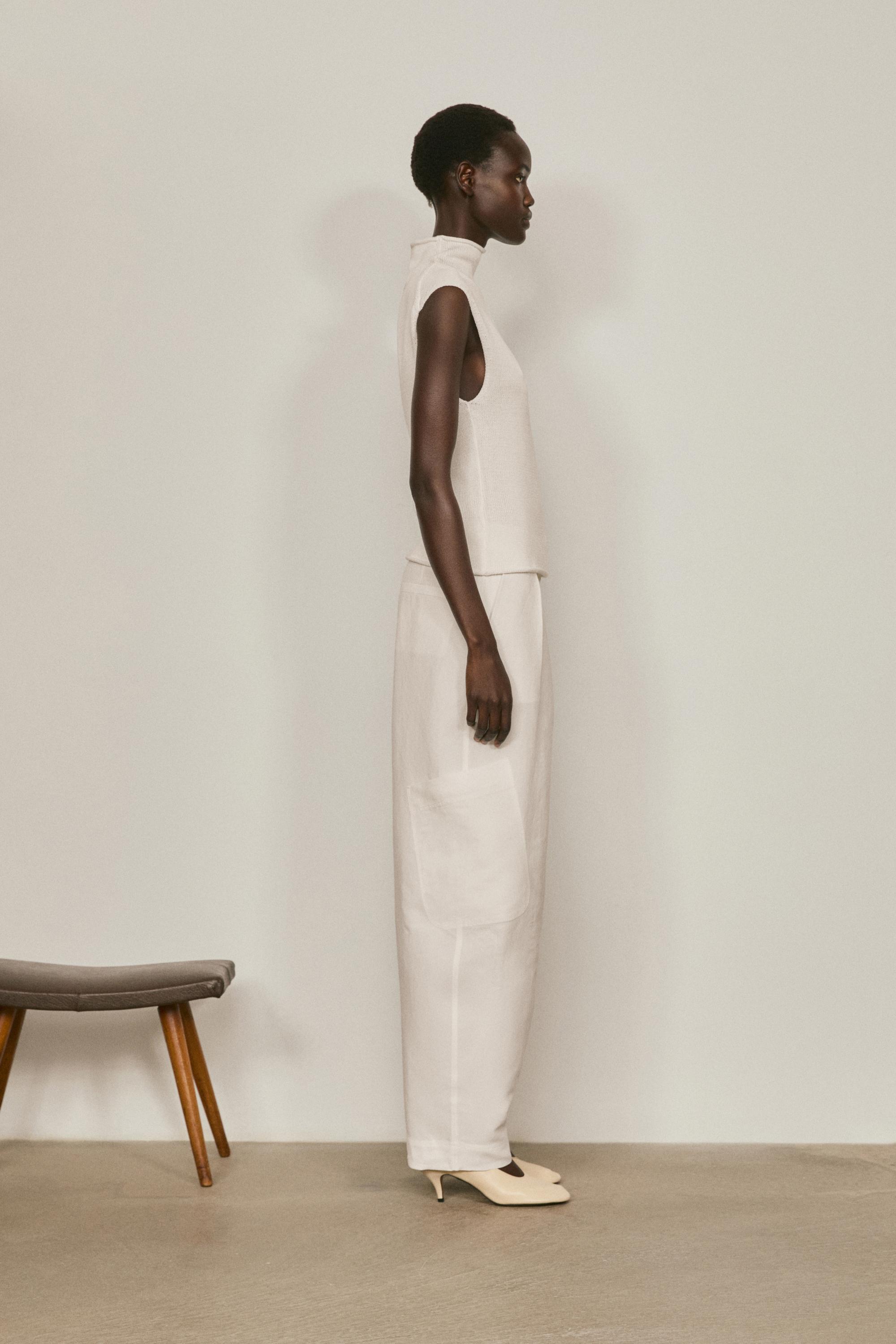 Knit cotton and silk mock turtleneck top - LIMITED EDITION