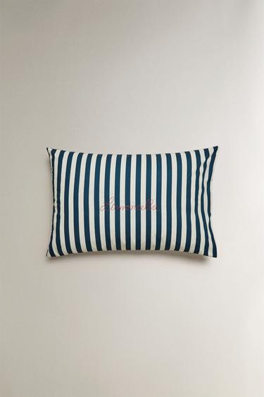 X THE ANIMALS OBSERVATORY KIDS’ STRIPED PILLOWCASE - Navy blue by Zara - Image 2