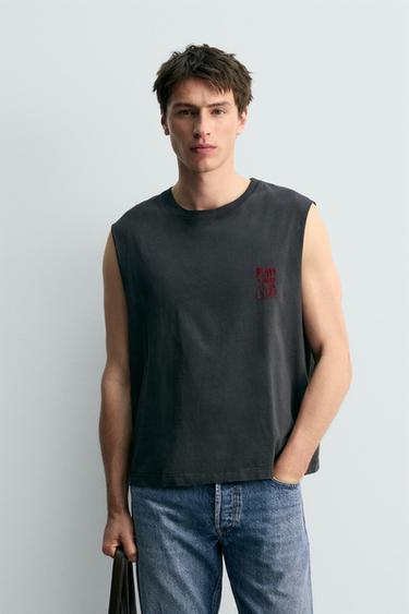 Zaras T-SHIRT MED ILLUSTRATION JURASSIC PARK© UCS LLC AND AMBLIN X DYLAN´S T-SHIRT CLUB X ZARA - Mörk antracit
