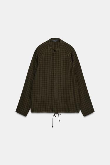 ZW COLLECTION CHECK SHIRT - Green by Zara