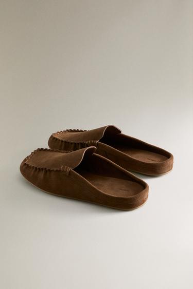 SPLIT LEATHER MULE LOAFERS - Brown by Zara - Image 3