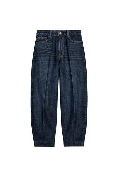 JEANS ZW COLLECTION BARREL TIRO ALTO - Azul de Zara