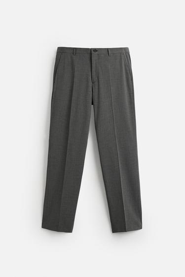 PANTALÓN ESTRUCTURA PATA DE GALLO - Gris de Zara