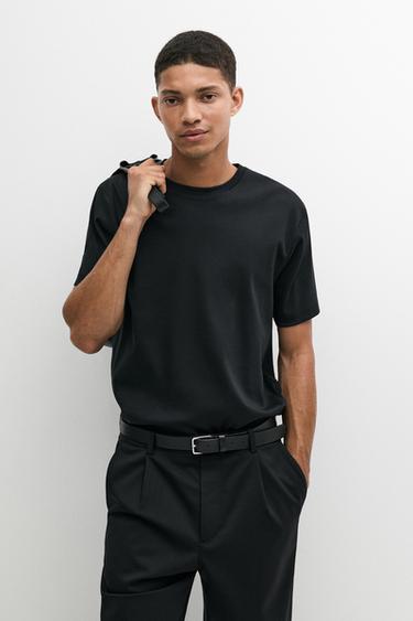 100% mercerised cotton ribbed T-shirt — Black 1