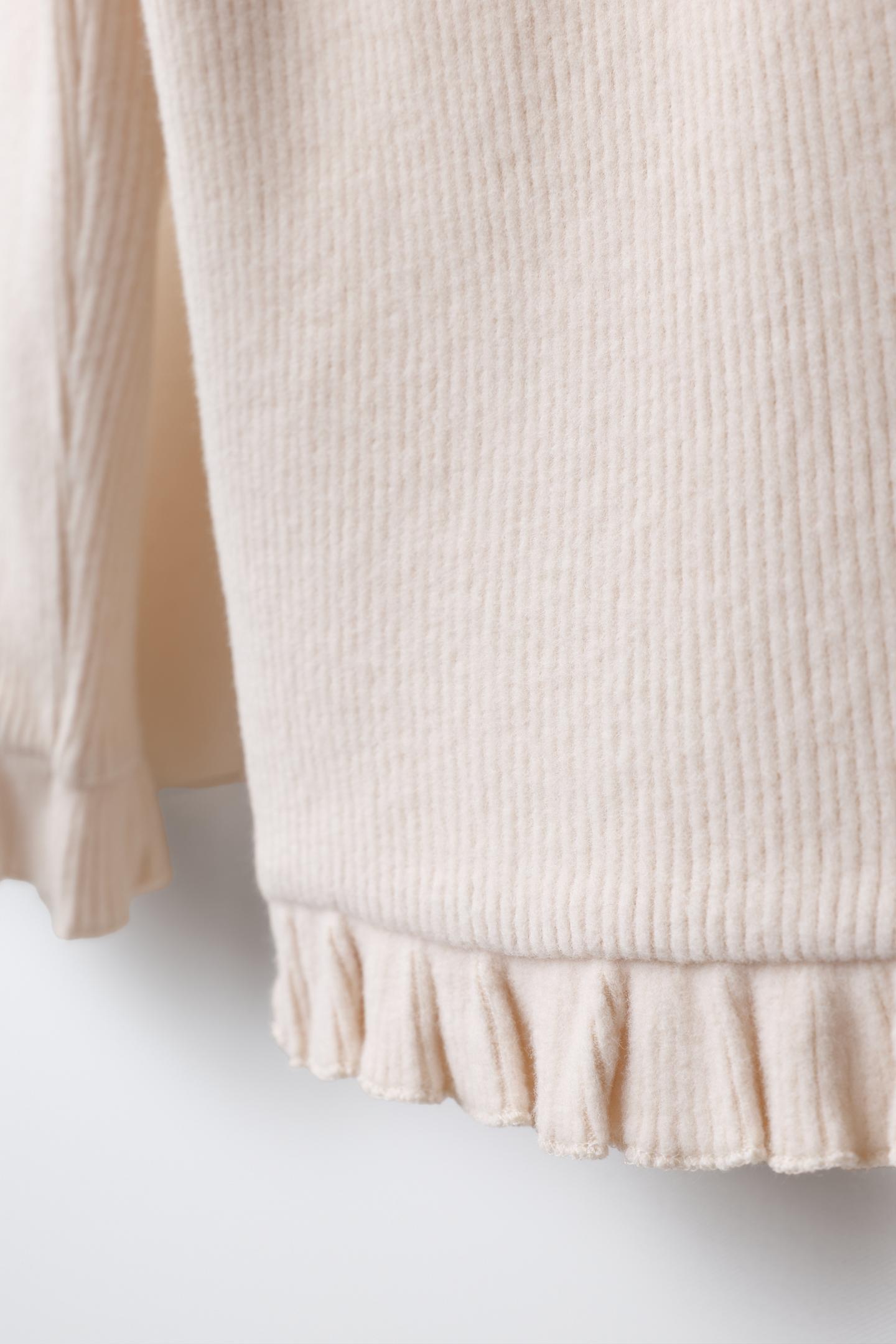 Детские брюки Zara Soft Touch Culotte, цвет: Экрю / Меланжевый — фото 4