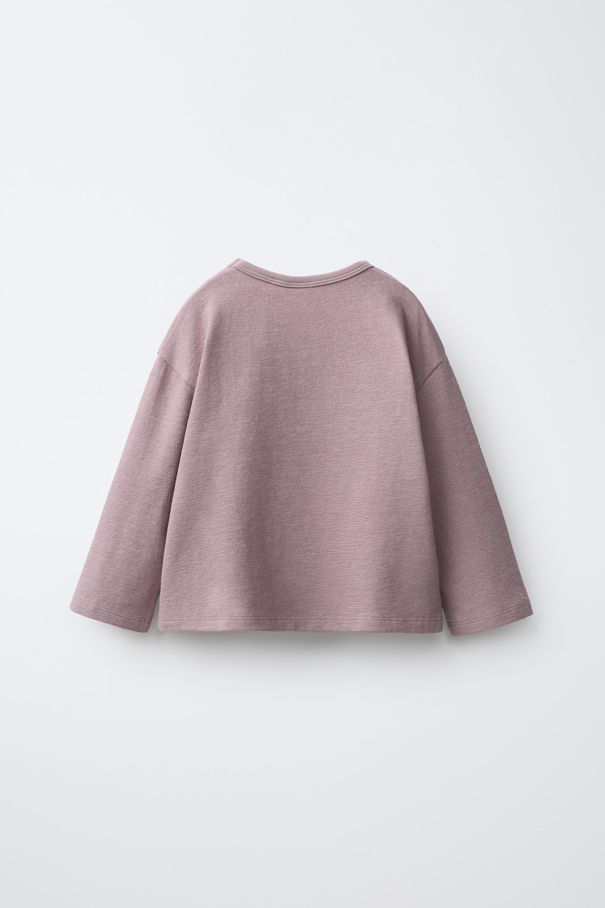 PLAIN TEXTURE T-SHIRT — Pink / Lilac (alternate view)