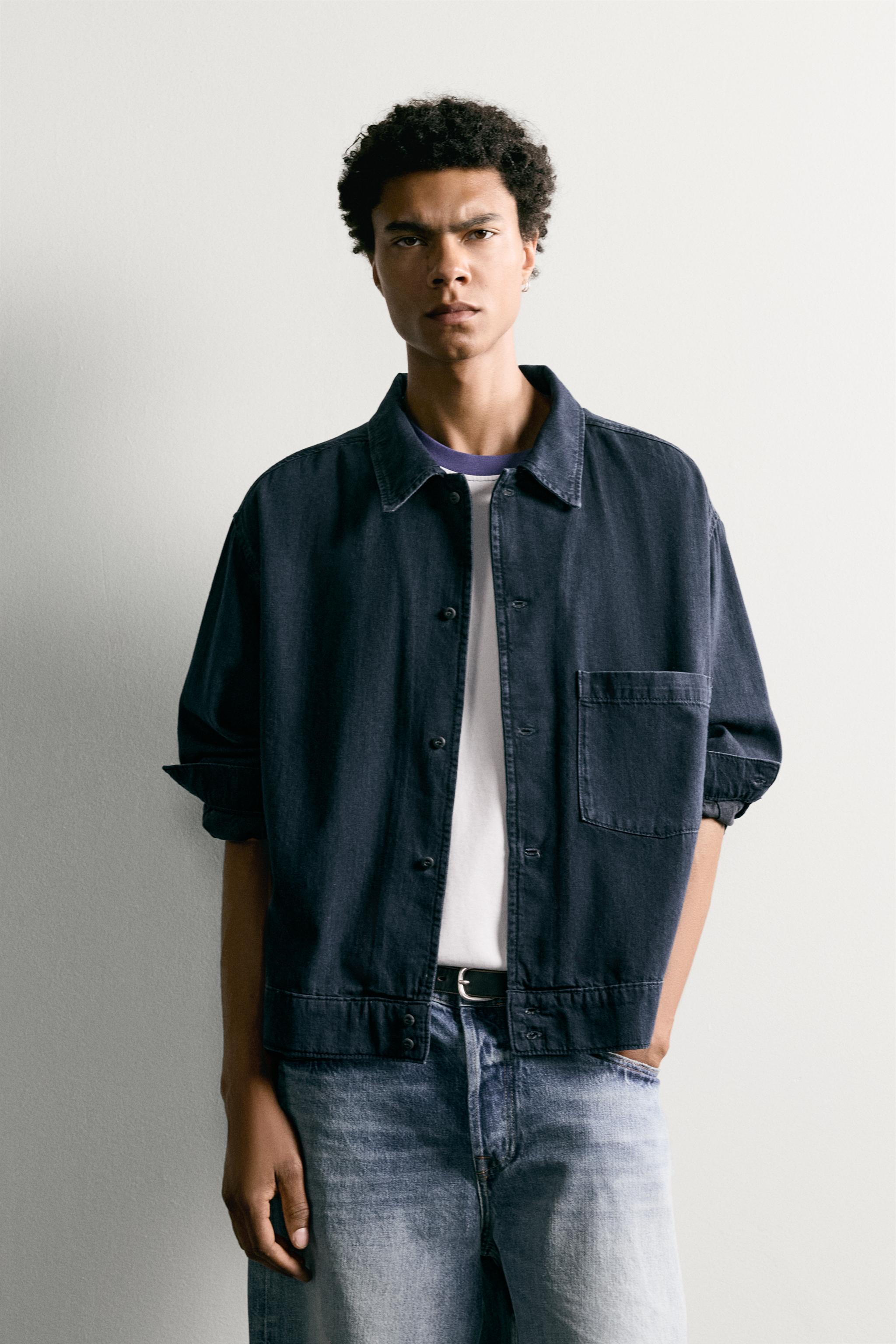 Мужские джинсы Zara LIGHTWEIGHT DENIM OVERSHIRT — фото 2