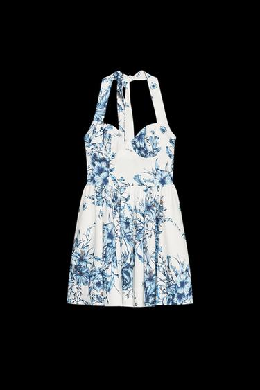 FLORAL HALTER DRESS - Blues by Zara - Image 0