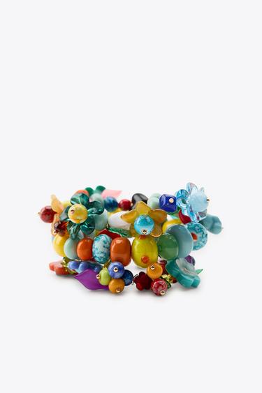PACK DE PULSEIRAS COM CONTAS MULTICOR - Multicolor da Zara