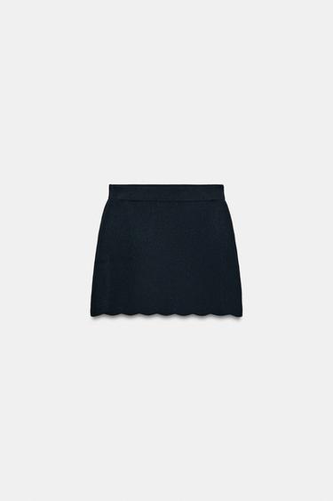 MINISSAIA DE MALHA COM ONDAS - Azul-marinho da Zara - Imagem 0
