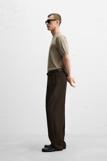 REGULAR FIT KNITTED T-SHIRT - Sand by Zara - Image 3