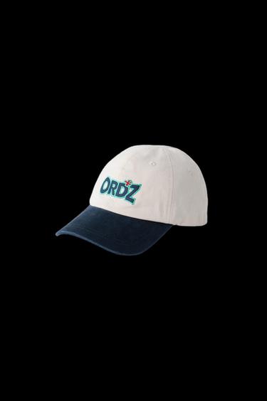 Zara EMBROIDERED LOGO CAP - Ecru / Blue
