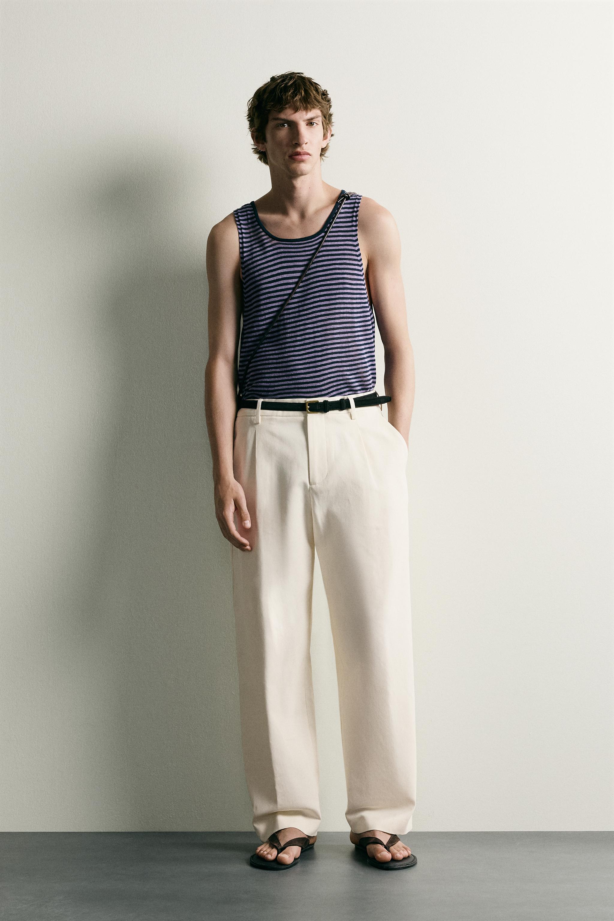 STRIPED JACQUARD KNIT TANK TOP