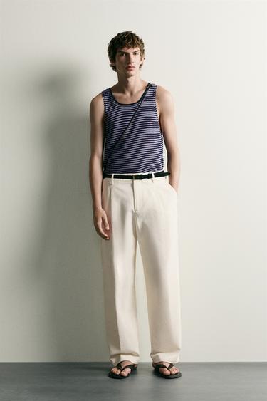 STRIPED JACQUARD KNIT TANK TOP - Lilac by Zara