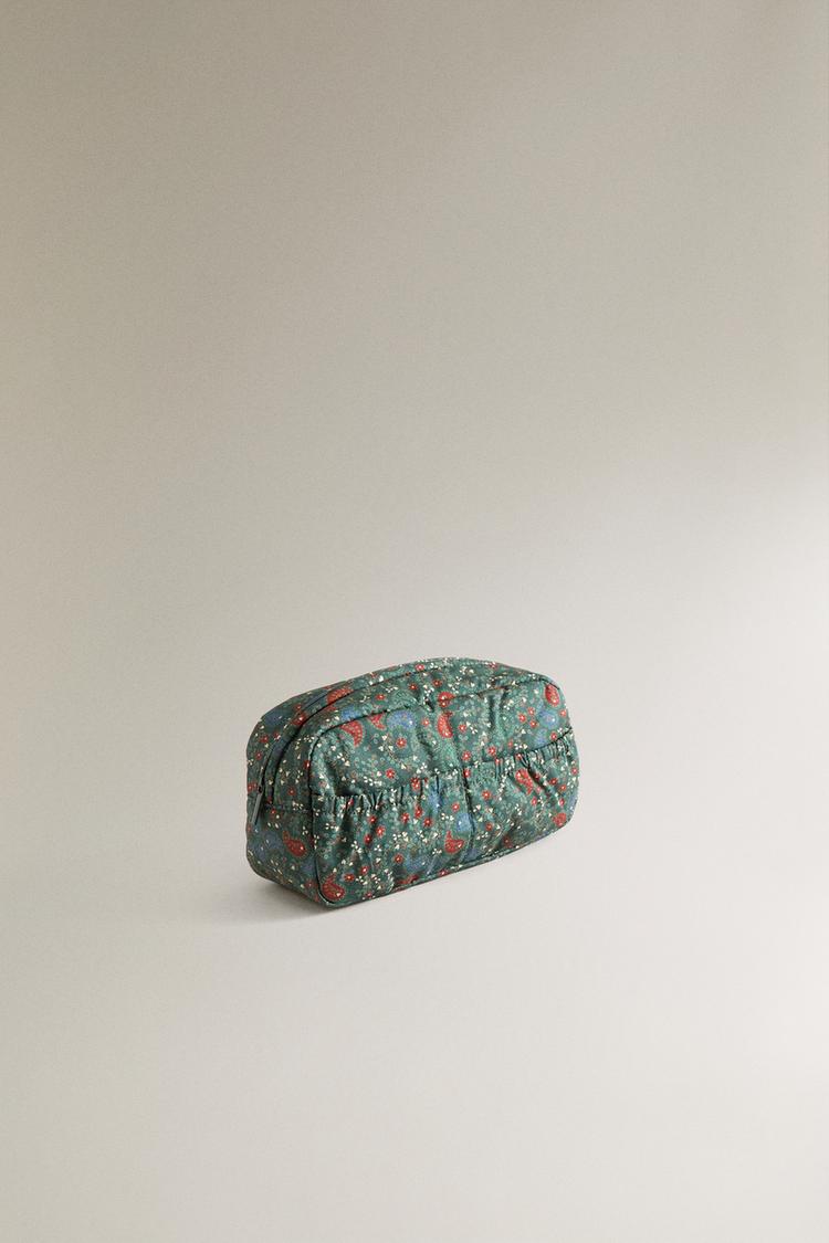 PAISLEY QUILTED MAKEUP BAG — Multi-color