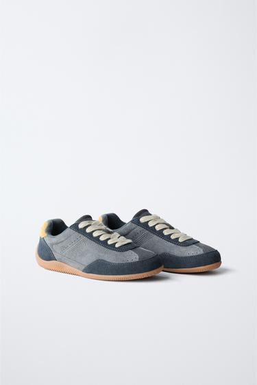 LEATHER TRAINERS - Blue by Zara