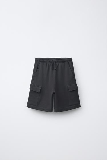 PLUSH CARGO BERMUDA SHORTS - Dark anthracite by Zara - Image 0