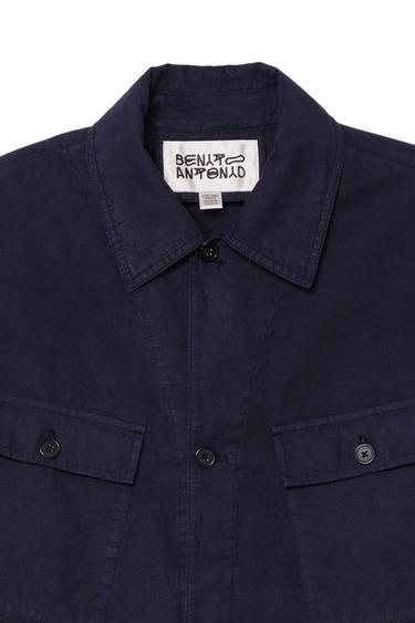 RELAXED FIT OVERSHIRT WITH POCKETS - Navy blue by Zara - Image 4