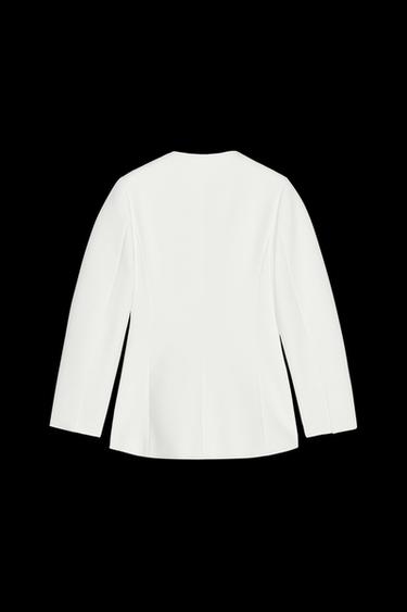 TAILLIERTER BLAZER OHNE REVERSKRAGEN - Cremefarben von Zara