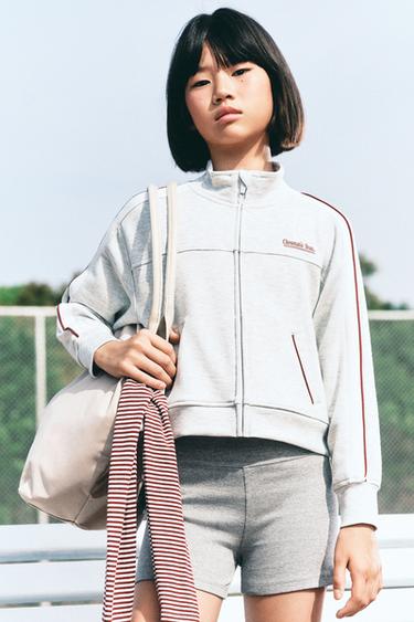 SPORTY ZIP-UP SWEATSHIRT - Grey marl by Zara