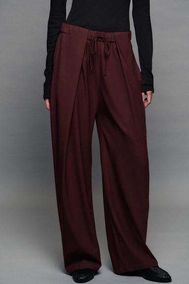 ZW COLLECTION PLEATED PANTS — Maroon 2