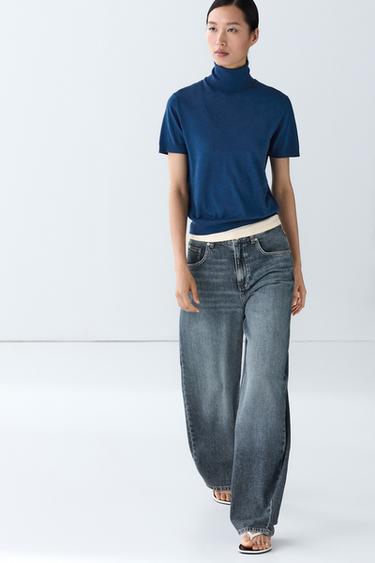 Turtleneck knit sweater — Bluish 1